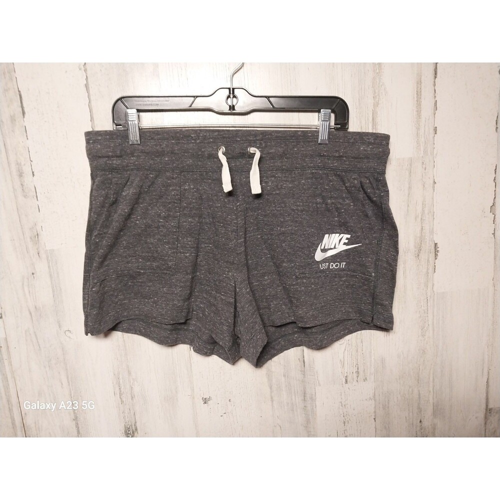 Nike Womens Gray Heather Drawstring Lounge Shorts Size XL Drawstring Waist